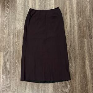 TSE Vintage 100% Wool Pencil Midi Skirt Made in Italy Plum Brwn /Fade Blck Lined